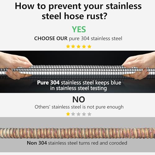 100 Foot Garden Hose - 2026 New 304 Stainless Steel Garden Hose with 3/4'' Fittings – Lightweight, Durable, and Kink-Free, Metal Water Hoses for Gardening - Image 3