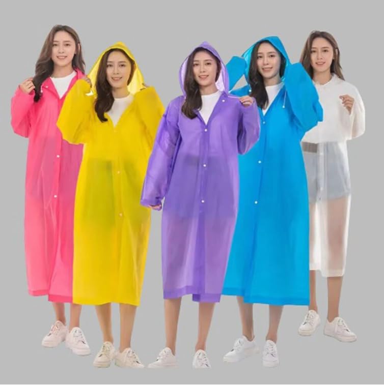 Akshana pack of 3 random colouir Full Body Waterproof Raincoat with Hood for Bike Riding & Outdoor Activities | Windproof Rain Wear for Men & Women | Ideal for Monsoon Travel & Heavy Rain Protection-picture-39