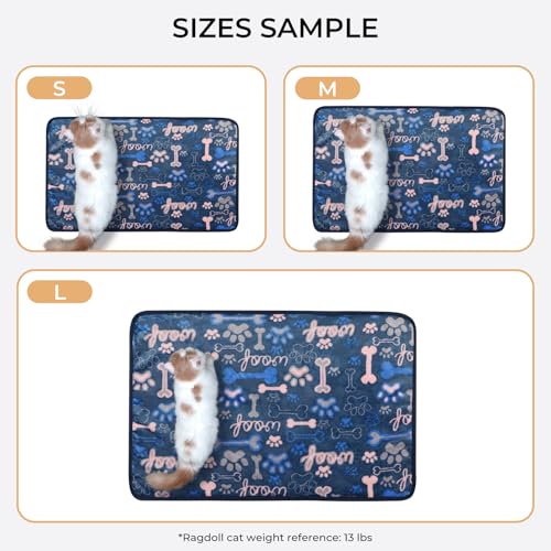 Image of Luciphia 1 Pack 3 Blankets Fluffy Premium Fleece Pet Blanket Flannel Paw Bone Printed Throw for Dog Cat(Large 41 inchx31 inch, Khaki /Blue /Navy)