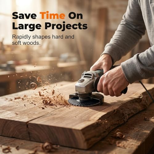 Image of 3PCS Wood Carving Disc Set, 2026 New Carbon Steel Grinding Wheel for Angle Grinder 4 inch & 4.5 inch, Wood Sanding Disc Attachment for Shaping, Cutting, Polishing, Surface Finishing (5 Pcs)