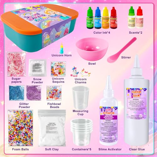 Yopinsand DSK05 Diy Slime Kit, Slime Making Kit For Girls, Butter Slime, Foam Slime, Cloud Slime With Add-Ins, Foam Balls, Charms, Glitters, Slime Party Favors Gift Toys For Kids 6-12 thumb #2