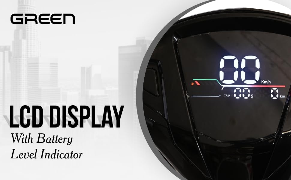 Image of Green Elaan Low Speed Electric Scooter Non RTO 60KM Range Grey with Portable Charger