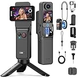SJCAM C400 4K Action Cam Weiß 128GB,Vlogging-Kamera mit Dual-Touchscreen,7h Akku, 6-Achsen Bildstabilisierung,30-Meter wasserdichte Unterwasserkamera Tauchen und Reisen