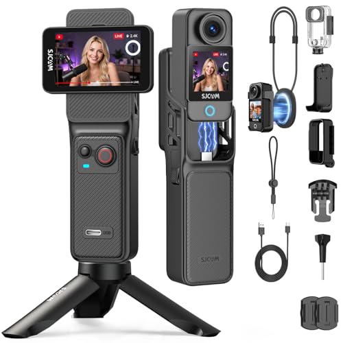 Caméscope vlogging 4K étanche SJCAM C400 de poche avec stabilisation noire