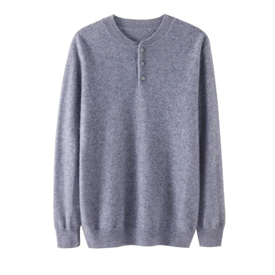 Men Buttons Baseball Collar Cashmere Blend Sweater Fall Winter Solid Daily Casual Pullover Jumper2