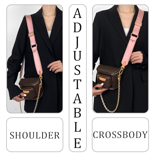 Multi Pouchette Accessories Strap Replacement, 48 Inches Adjustable Wide Crossbody Purse Strap for Women Shoulder Bag4
