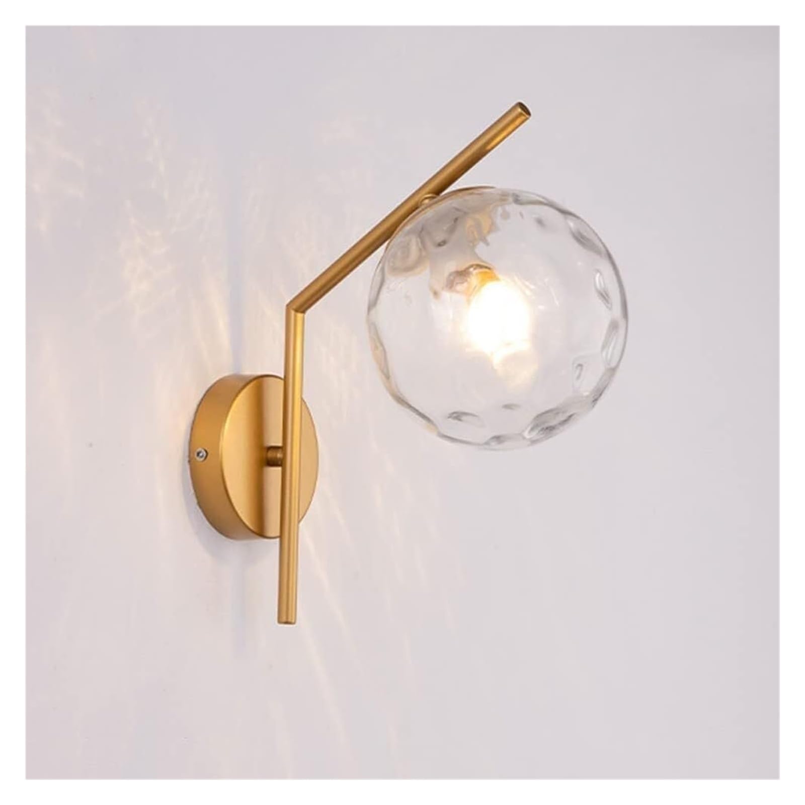 VDOQTLJT Hammered Glass Ball Wall Lamp Modern Clear Globe Light Bedside - Indoor Sconce Lamps sconces