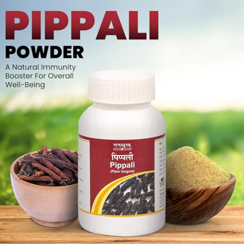 Image of Tansukh Pippali Powder- Pack of 2 (60g Each) Ayurvedic Pipali Churna, Long Pepper Piper Longum | Authentic Spice from India | Immunity Booster | Ideal for Cooking, Seasoning, and Ayurvedic Use