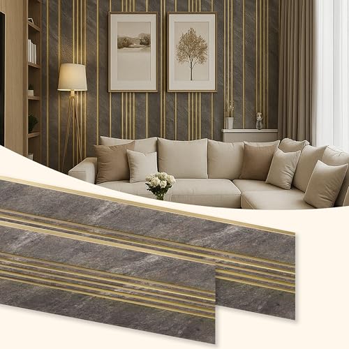 Image of Plantex Louvers Panel for Wall /8 Feet Wall Panels /3D Charcoal Panel for Interior Walls Decor - Pack of 10 Covers - 80 Sq. Ft, Size-1 Feet x 8 Feet (YD-1204)