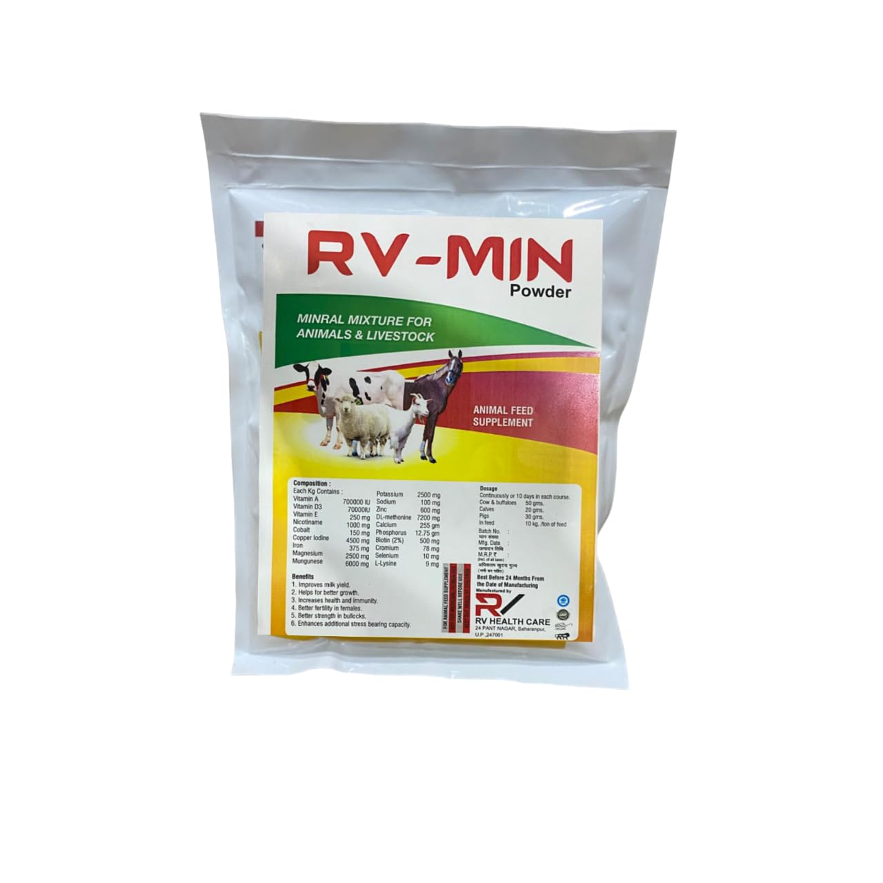 RV-MIN Mmc 2 Kg, Mineral Mixture for Cow, Buffalo,Sheep,Goat and Other Diary and Farm Animals, Powder, Milk, All Life Stages (B0CZ4KMK4K) Amazon Price History, Amazon Price Tracker