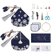 FREEBLOSS 4 Set Sashiko Onderzetters Kit met 12 stuks PET Stencils