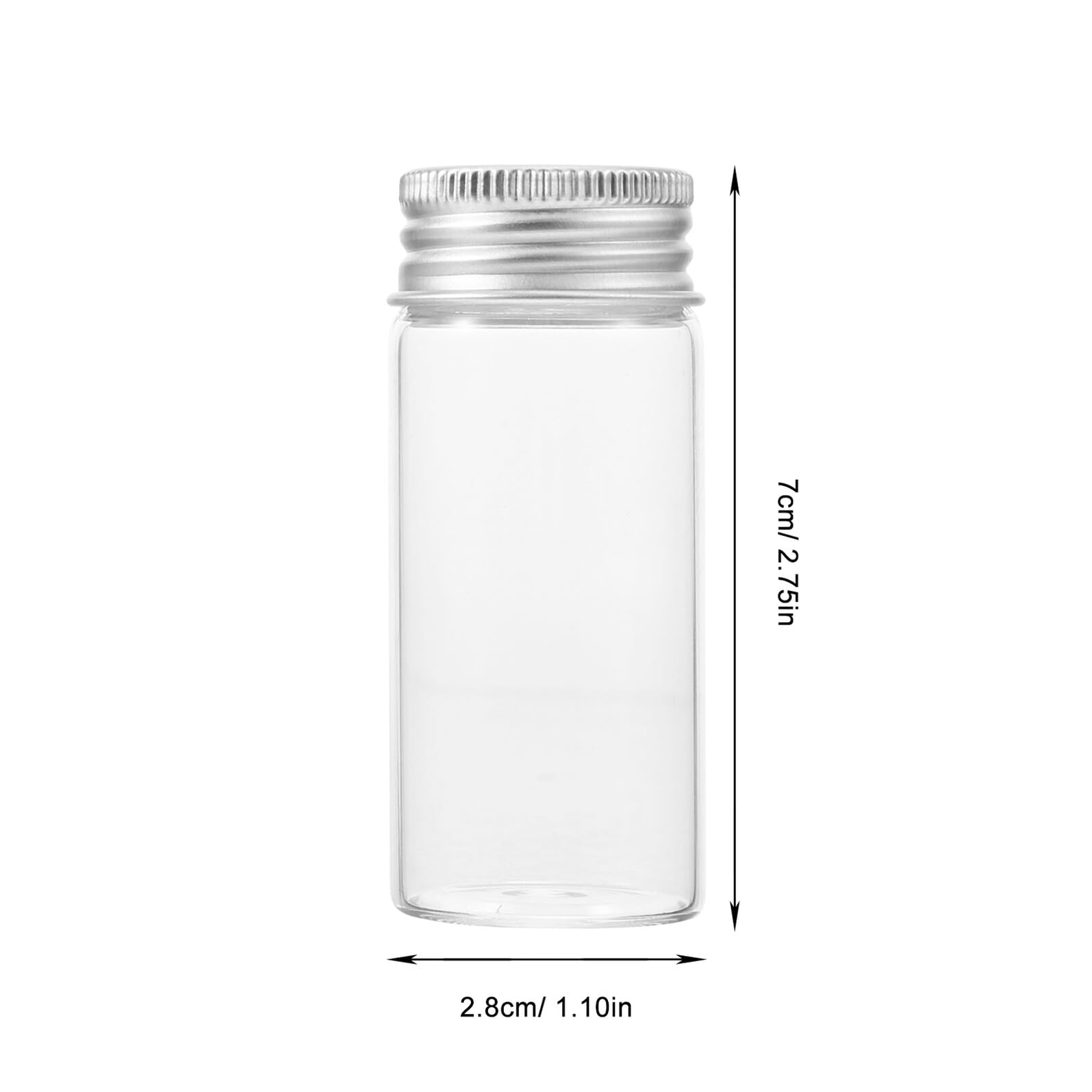 24 Stück 30ml Glas Reagenzgläser mit Deckel Transparente Fläschchen mit 24 Eisenverschlüssen Auslaufsicher für Aufbewahrung