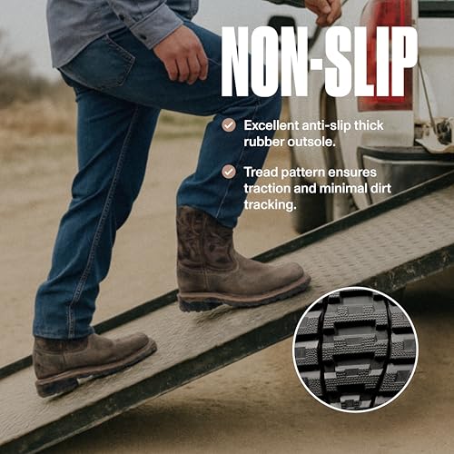 EVER BOOTS Cowboy Boots Men Western Square Steel Toe Botas Vaqueras4