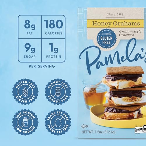 Pamela's Products Gluten Free Graham Crackers, Honey 7.5 Ounce (Pack of 6) | Use for S'mores or graham cracker crust; Made with real honey; GFCO certified; Kosher; Each package contains 7.5oz of grahams - image 2