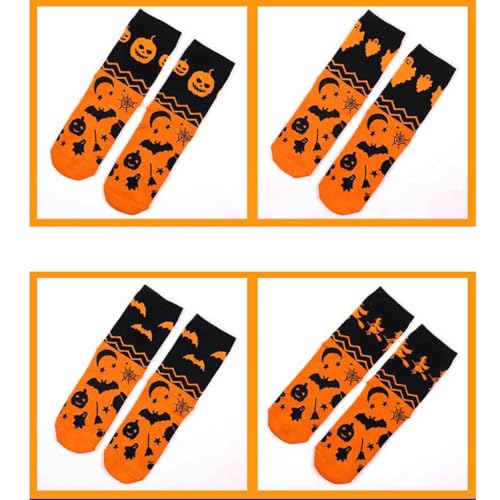 SherryDC Men's Halloween Pumpkins Bats Novelty Fun Crew Length Casual Dress Socks 2-Pack3