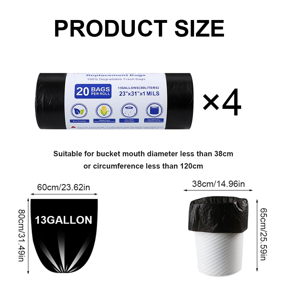 100 Stück Toilettenbeutel Mit Kordelzug | Biologisch Abbaubar 60x50cm