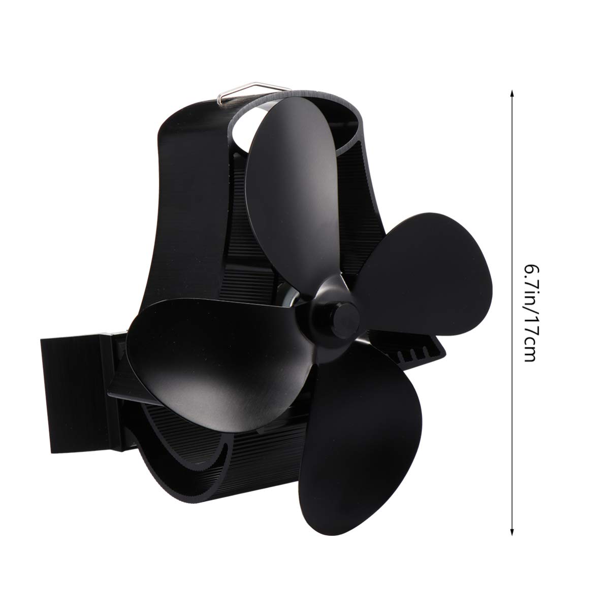 MAGICLULU Thermischer Lüfter für Kaminofen mit 4 Flügeln aus Oxidierter Aluminiumlegierung Hitzeresistent und Stromlos für Sommeratmosphäre im Wohnzimmer