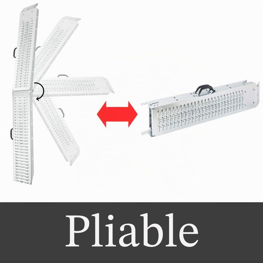 FIVMEN Lot de 2 rampes de chargement pliables pour voiture, capacité de charge 400 kg, rampe de chargement pour moto, remorque, tondeuse à gazon