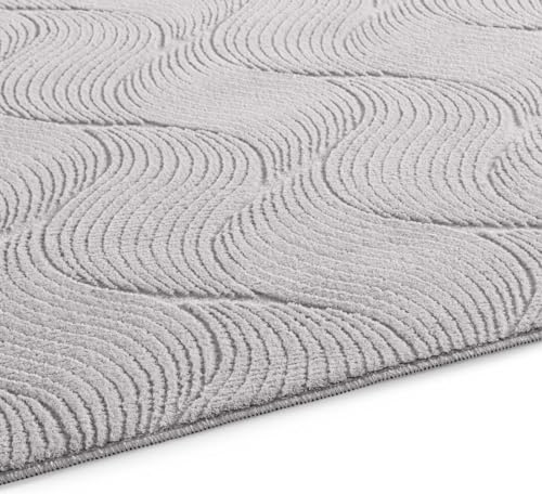Taracarpet Badematte Homestyle rutschfest waschbar Badezimmerteppich Bad-Vorleger, WC Deko, Duschvorleger für Dusche und Badewannen sehr weich und als Set kombinierbar Grau Dühne 050x080 cm – Bild 4