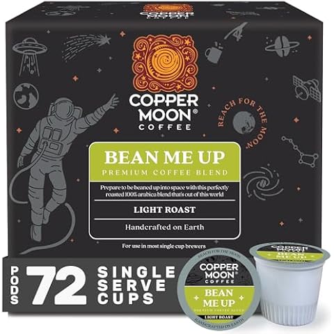 Copper Moon Single Serve Coffee Pods for Keurig K-Cup Brewers, Light Roast, Bean Me Up Blend, 72 Count Cover