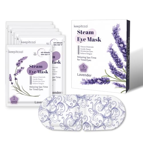 5 Pack Steam Eye Masks, Heated Eye Disposable Mask for Sleep Dry Eyes Dark Circles Treatment, Home Spa Relaxing Trip Gifts for Women Men