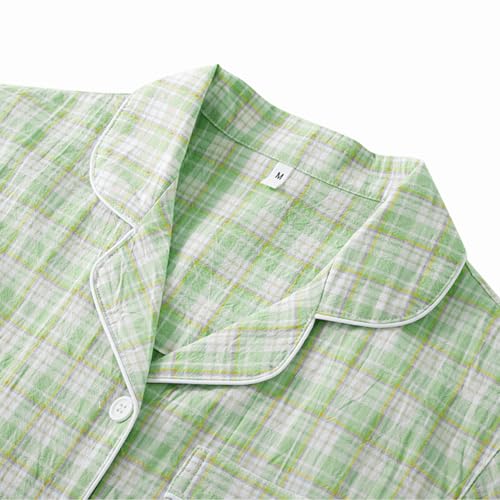 Women's 2 Piece Cotton Pajama Sets Long Sleeve Sleepwear Button Down Soft Lightweight Pj Pants Set With Pockets2