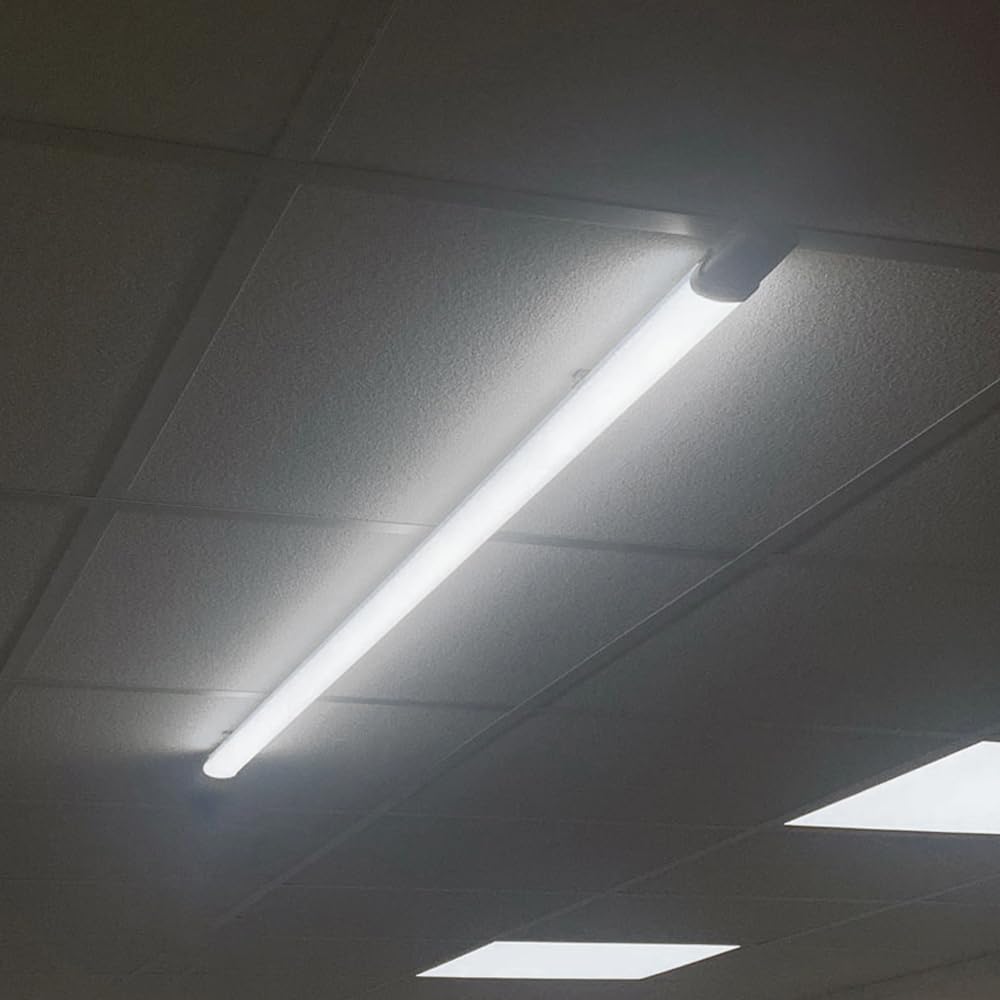 LEDBRITE LED Batten Light LED Waterproof Tube Light IP65 Weatherproof Fixture Triproof Ceiling Surface Mounted 6500K Cool White for Garage, Workshop, Office, Warehouse etc.. (5FT 24W)