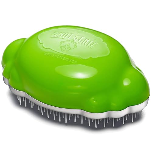 Knot Genie Teeny Detangling Hair Brush For Kids (Lovely Locks Lime) | Perfect Detangling Brush For Curly Hair, Gently Separate Tangles, Leaves Hair Smooth And Shiny | The Pain Free Knot Detangler #TOP8