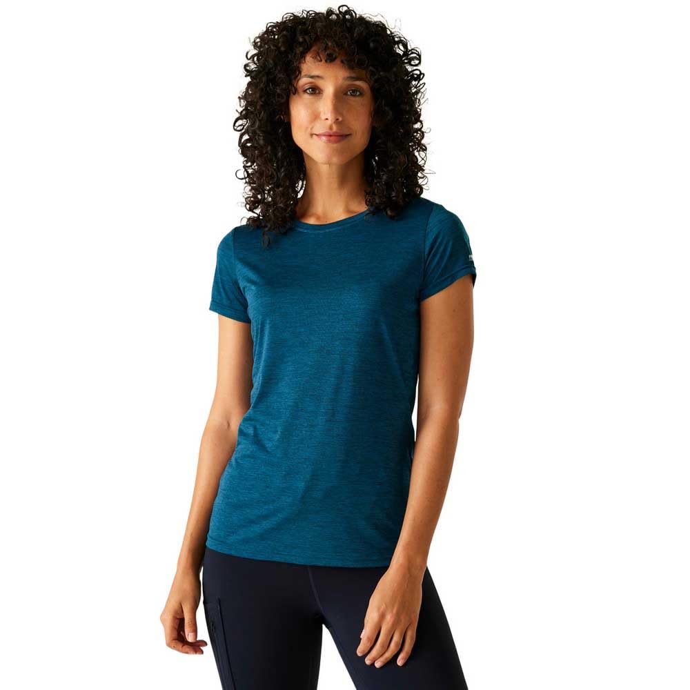 Regatta Womens Fingal Edition Marl T-Shirt Base Layer Quick Dry Sports Top Moroccan Blue