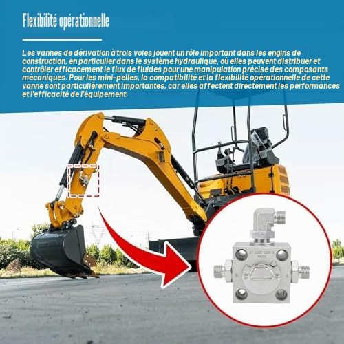 Asixxsix Vanne de Dérivation 3 Voies, Vannes D'étranglement en Acier allié pour Petite Excavatrice, Pièces de Rechange pour Mini-pelle, Vannes de Dérivation Hydrauliques pour