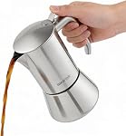 wedrink Stovetop Espresso Coffee Maker 9 Espresso Cups Stainless Steel Moka Pot for Greca, Induction, Electric & Gas Stoves(15 OZ/450ml)