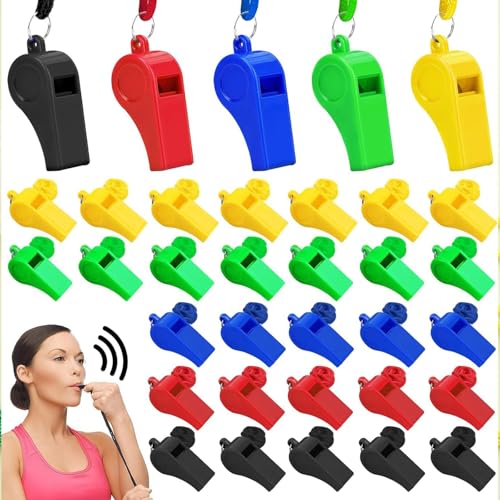 Pack de 12 silbatos deportivos con cuerda para árbitros miniatura 4