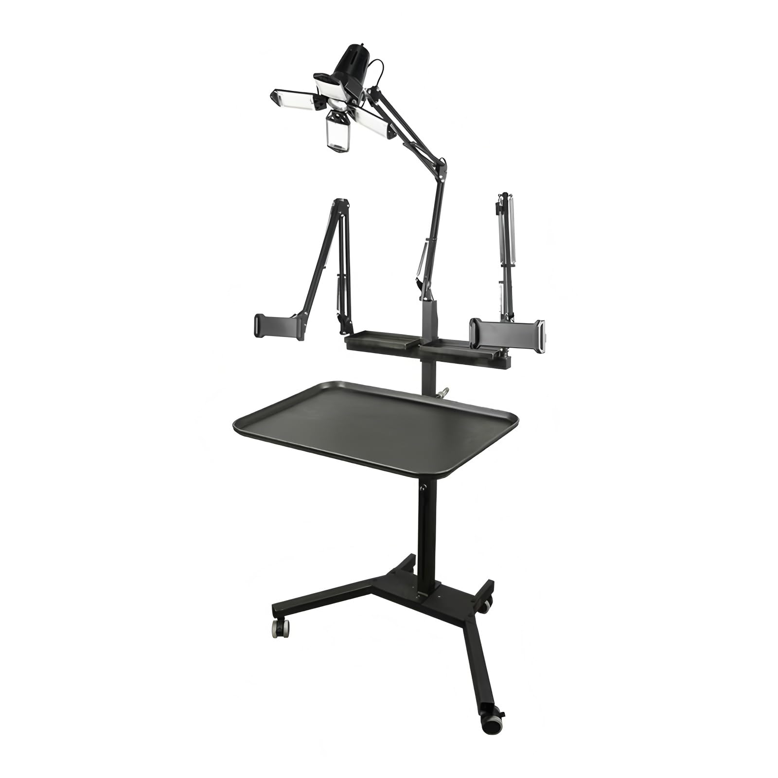 JZsmpmu Multifunctional Tattoo Workstation, Tattoo Light and Stand for Tablets and Mobile PhonesTattoo Table with Wheels