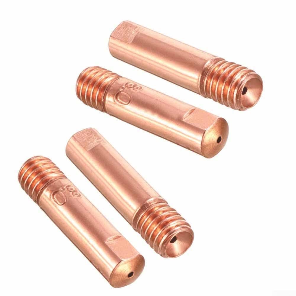 Set di 40 punte per saldatura in rame per saldatrici MIG MAG 15AK con ugelli da 0,8 mm, 0,9 mm, 1,0 mm, filettatura M6, lunghezza 25 mm, diametro 6 mm