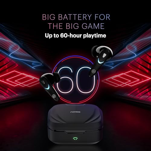 Image of Noise Buds Combat X in Ear Truly Wireless Gaming Earbuds with 40Ms Low Latency, 60H of Playtime, Spatial Audio, RGB Lights,Instacharge(10 Min=180 Min),10Mm Driver,Bt V5.3(Black)