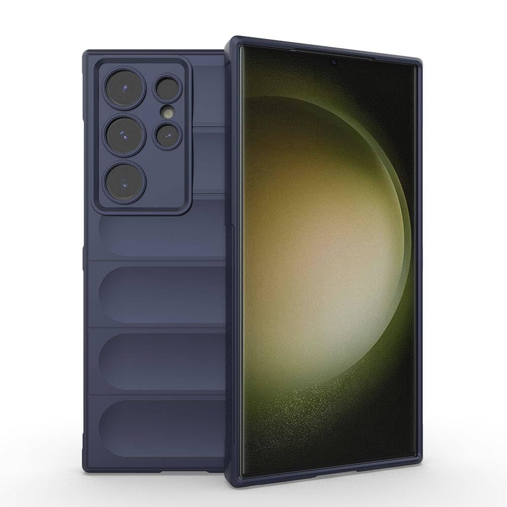 Zore Galaxy ile uyumlu S24 Ultra Kılıf Esnek TPU Oyuklu Arka Yüzey Tasarımlı Zore Etnik Silikon Kapak Lacivert