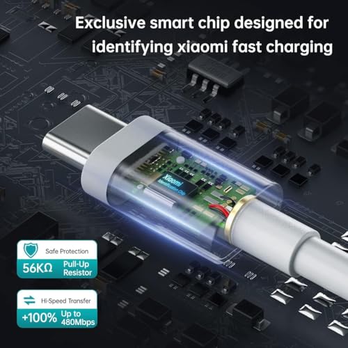 Image of MI-Original 67W HyperCharge Fast Charging Data Cable | Type-C USB Cable Compatible with Redmi Note 13 Pro /12 Pro /11 Pro 5G /11S /10 Pro Max, Poco X5 /X4 Pro /X3 Pro, Mi 14 /11