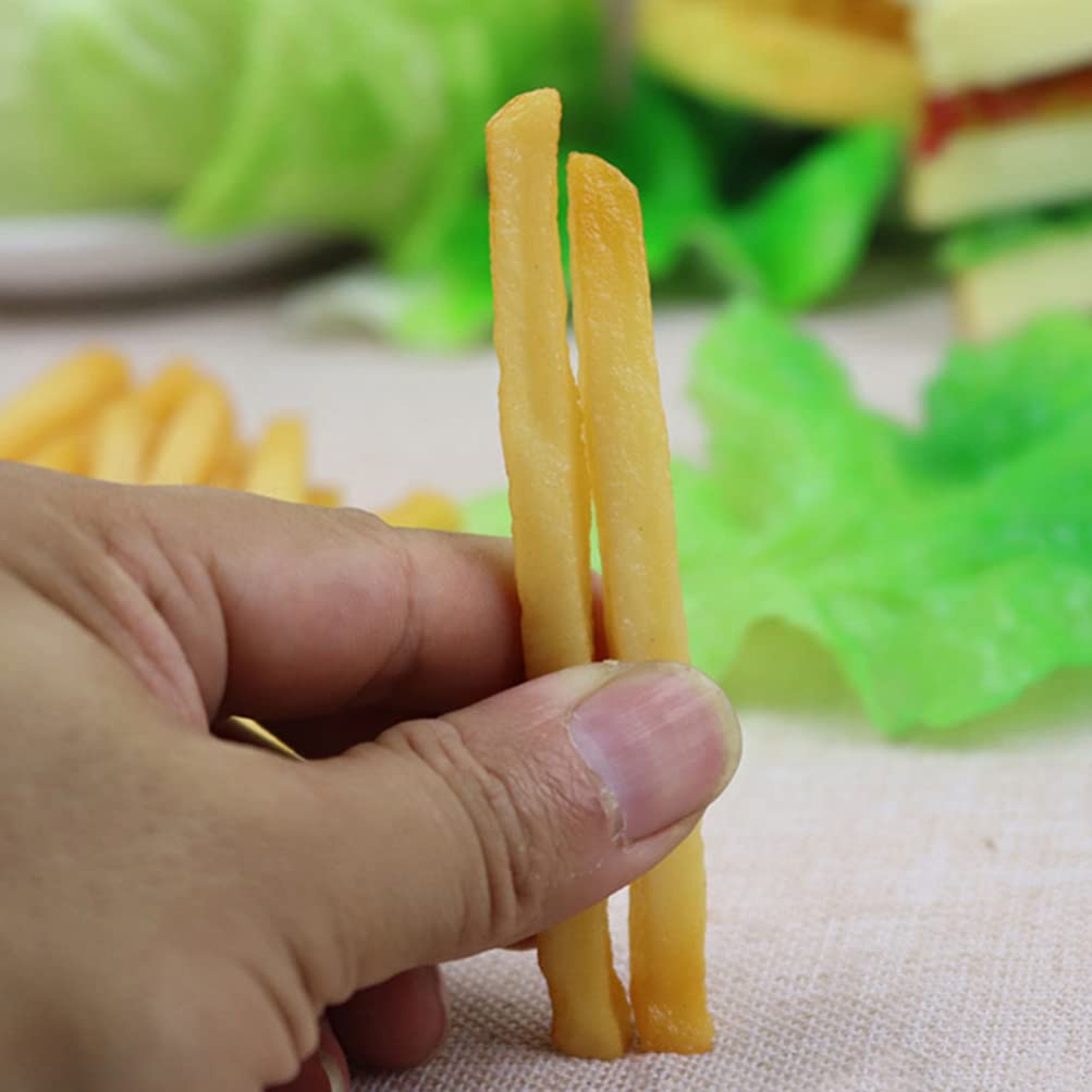NUOBESTY 30 sztuk sztucznych frytek, symulacja fast food, sztuczna żywność, model realistyczny, francuskie frytki, do kuchni, zabawek, dekoracji
