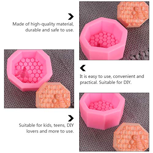 HEMOTON Moldes de sabonete em forma de favo de mel de abelha, moldes hexagonais de silicone em forma