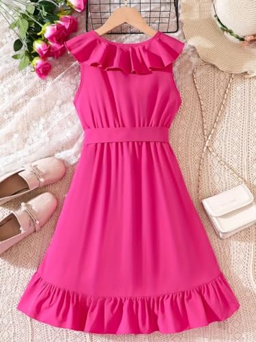 Image of PINK WINGS Girls Knee Length Cotton Dress