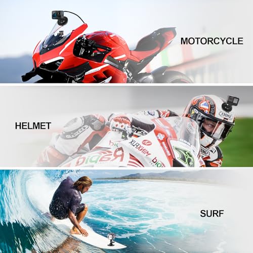 Menton adhésif compatible Insta360 X4 et GoPro, support casque flexible - 5