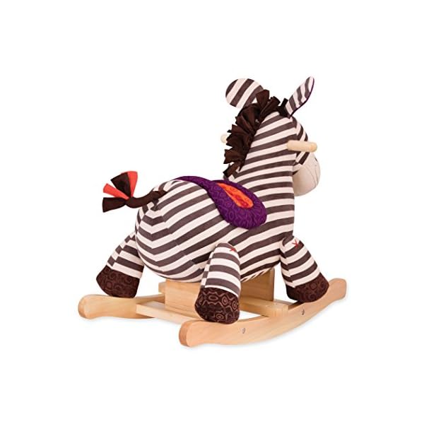 B. toys Schaukelpferd Zebra gestreift aus weichem Plüsch und hochwertigem Holz, Schaukeltier zum Draufsitzen für Kinder… – Bild 6