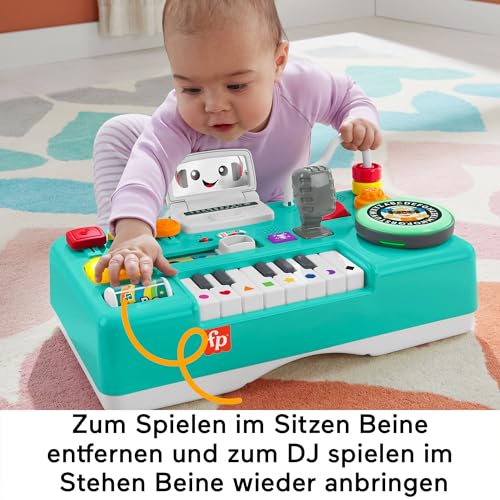 Image of Fisher-Price Learning Fun DJ Game Table - Musical Learning Toy with 3 Piano Play Modes, Lights, Version: Dutch, English, French, German, Italian, HRB67