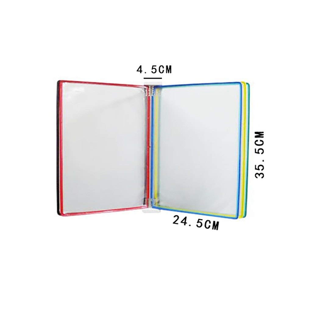 Uchwyt na teczki Montowany na ścianie organizer na dokumenty 5 paneli 10 kieszeni na dokumenty A4 35 x 24 x 4,5 cm(I)
