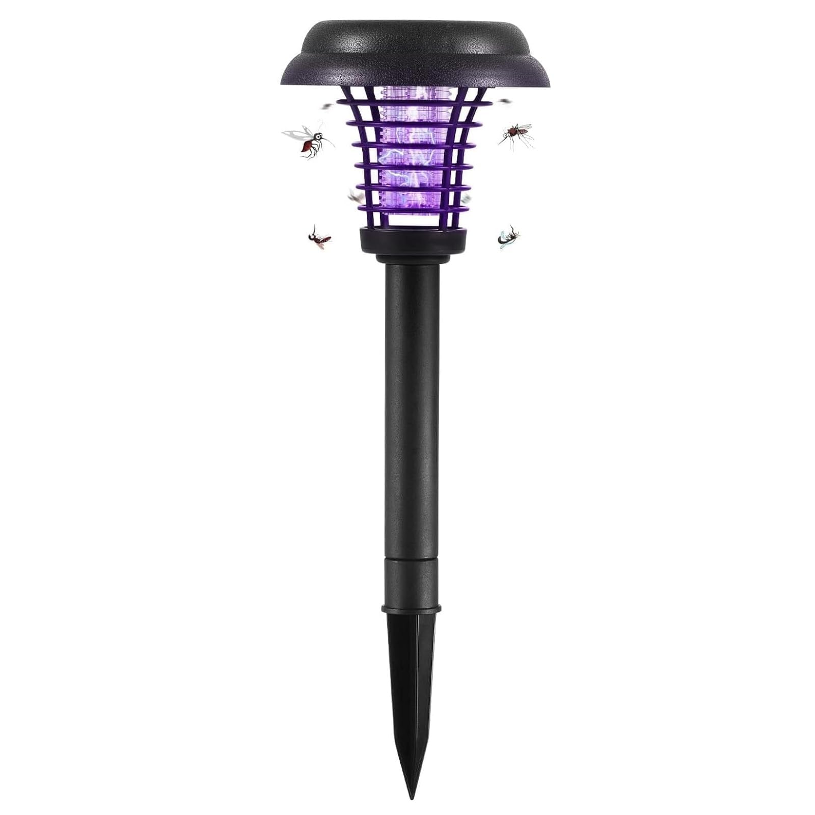 Lampe Anti Moustique Électrique Solaire,UV Lampe Anti Moustique Exterieur Solaire IP44 Étanche Extérieur Rechargeable Anti Insectes Répulsif pour Jardin Pelouse Mites, Mouches,Insectes Anti Mouche