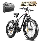 SAMEBIKE 750W Electric Bikes 4.0 Fat Tire EBike with 48V/15AH Lithium Battery, 26 Inch Electric Mountain Bike with Suspension Fork, Shimano 7-Speed Adult Electric Bicycles