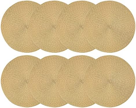 Jogo Americano 8 Peças Dourado Redondo 38cm Mesa Posta Decoracao ...