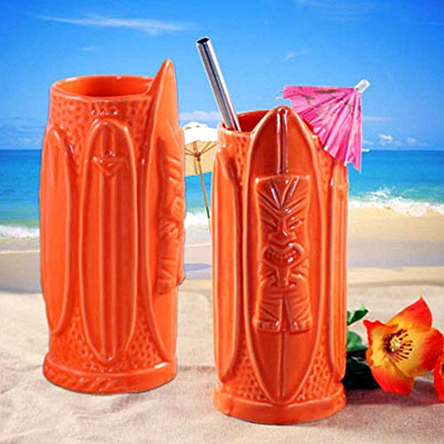 Mug Tiki estilo Surf color Naranja 16 oz miniatura 3