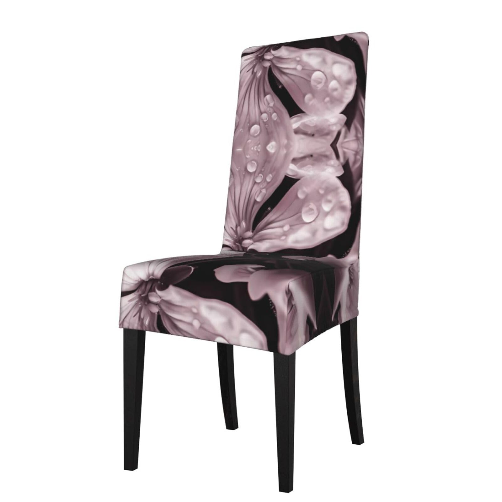 YYHWHJDE Flower Prints Dining Chair Throw Covers – Stretchy & Wrinkle-Resistant Protector for Most Kitchen Chairs – Quick Refresh for Old Furniture