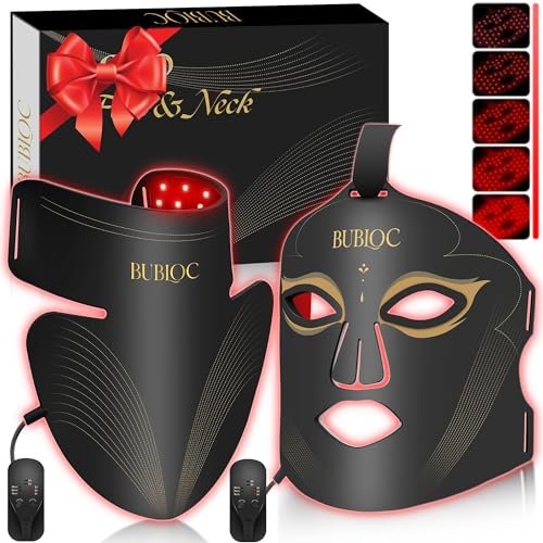 Red Light Therapy Mask Set, Five-Level Brightness Adjustment for ...